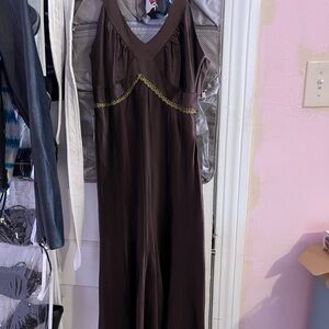 Elegant Brown Sleeveless Dress